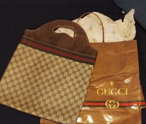 Awesome Gucci Monogram Shopper Handbag, Vintage 70's EVC!